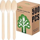 500 Holzlöffel (Wooden Spoon) Einwegbesteck Satz - Alternative zu...