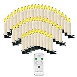 OZAVO Weihnachtskerzen 20/30/40 Sets, Christbaumkerzen mit Fernbedienung,...