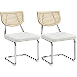 Yaheetech Küchenstuhl 2er Set Esszimmerstühle Rückenlehne aus Rattan...