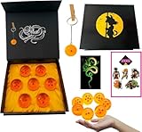 Set mit 7 Dragon Balls (1 bis 7 Sterne), Schlüsselanhänger, Aufkleber und...
