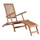 MR. DEKO® Deckchair Yacht Teak | Liegestuhl aus Teakholz - klappbar &...
