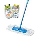 Spontex Bodenwischer mit extra flachem Mopp | Vielseitiger Wischmopp mit...