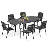 Devoko Gartenmöbel Set 6 Personen,6+1 Aluminium Tisch und Stühle Set...