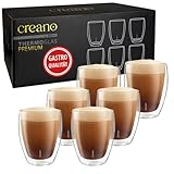 Creano PREMIUM doppelwandige Trinkgläser 400ml - 6er Set - Gastronomie...