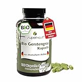 Superkost Bio Gerstengras Kapseln Hochdosiert 1500mg pro Tagesdosis 180 Kapseln...