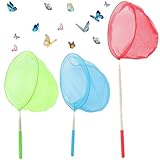 KOLZEMV 3 Stück Teleskop Fischernetz Teichnetz Ausziehbar Schmetterlingsnetz...