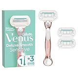 Gillette Venus Deluxe Smooth Sensitive Rosegold Rasierer Damen, Damenrasierer +...