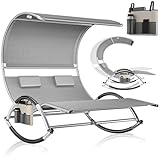 KESSER® Doppel-Sonnenliege Doppelliege mit Sonnendach, Kopfkissen Tasche für 2...