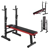 ISE Hantelbank Drückerbank Trainingsbank mit 5 Stufen Verstellbarer Ablage...