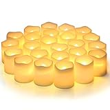 24 StüCk Led Kerzen Outdoor,Led Teelichter Mit Batterie,Flackernde Flammenlose...