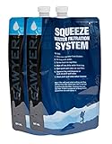 SAWYER Squeeze Wasserfilter Faltbare Trinkbeutel Set, Blau (2 x 2Ltr SP114)