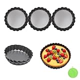 6 Stück Tartelette Förmchen 10cm mit Hebeboden Mini Quicheform Set aus...