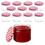 Devitre 12er Set Marmeladengläser 330 ml Einmachgläser mit Deckel und...