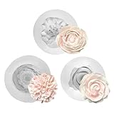 3 Stück 3D Silikonform Blumen, Rosen Nelke Pfingstrose Silikonformen, Blumen...