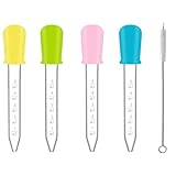 Pipette, 4 Stück 5ml Silikon Kunststoff Pipetten und 1 Stück Strohbürsten,...