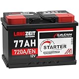 LANGZEIT Autobatterie 12V 77AH 720A/EN Starterbatterie +30% mehr Leistung...
