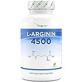 L-Arginin - 365 vegane Kapseln - Premium: 4500 mg 100% reines L-Arginin pro...