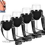 4 Stück Weinglashalter Zum Umhängen mit Glas,Weinglashalter für den Hals...