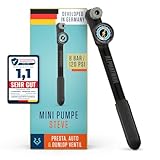 Alphatrail Minipumpe Steve - Für alle Ventile 8,3 Bar / 120 PSI Maximaldruck I...