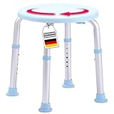 Floordirekt Duschhocker Pedro - 360° drehbarer Duschstuhl belastbar bis 150kg,...