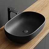 Planetmöbel Aquil Deluxe Waschbecken Oval | Aufsatzwaschbecken für Badezimmer...