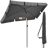 4smile Sonnenschirm Balkon 200x125 cm mit Schirmhülle, Anthrazit - UV50+...