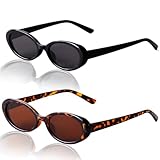 Johiux 2 Stück Vintage Oval Sonnenbrille,Sunglasses für Woman,Sonnenbrille...