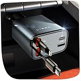 LISEN 4 in 1 Zigarettenanzünder USB C 69W Einziehbares Auto Ladegerät,...