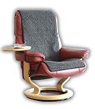 Schurwoll-Sessel- oder Sofaläufer, Anthrazit, Flor aus 100% Schurwolle, Maße...