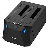 SABRENT 2 Bay USB A Festplatten Dockingstation - 2,5 3,5 Zoll SATA SSD HDD...