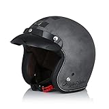 ORIGINE Motorradhelm Jethelm Vintage Rollerhelm Retro ECE-Zertifizierung (Scacco...