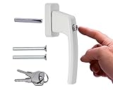 Stahlia Abschließbare Fenstergriffe Aluminium (1 Stück) Weiß ergonomisch...