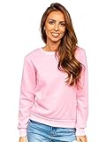 BOLF Damen Sweatshirt Pullover ohne Kapuze Basic Langarmshirt Top...