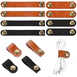 12 Stück Leder Kabelbinder Kabel Organizer Pu Leder Kabelhalter...