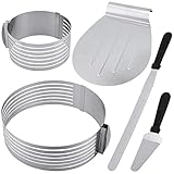 PINGEUI 5er Set Verstellbare Tortenring, 2 Größen Tortenring Edelstahl mit...