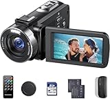 Videokamera 4K Camcorder , 42 MP Videorecorder für Vlogging YouTube 18X...