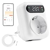 ezAIoT WLAN Steckdosen-Thermostat mit Zeitschaltuhr für Heizung und Kühlung -...