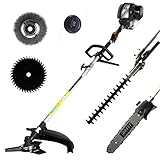 BRAST® 4-Takt Benzin 5in1 Motorsense Heckenschere Hochentaster Freischneider...