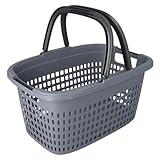 HRB Einkaufskorb mit 2 Henkeln klappbar, Kunststoff, Anthrazit,...