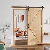 SANKEYTEW 91,4 x 213,4 cm unlackierte Schiebetür mit 1,8 m Scheunentor Hardware...