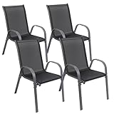 Albatros Gartenstühle 4er Set Kuba – stapelbar mit robustem Metallgestell -...