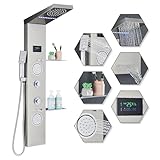 HARNART Duschpaneel Paneel mit Armatur 4 Wasserausgabemodi Gebürstet LED...