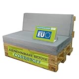 Pillows24 - Palettenkissen 2-teiliges Set aus Cordstoff | Sitzkissen &...