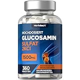 Glucosamin Sulfat 1500mg 2KCl | Glucosaminsulfat | 360 Hochdosiert Tabletten |...