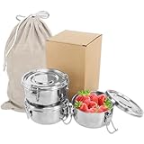 3 Stück Edelstahl Brotdose Erwachsenen Lebensmittelbehälter Lunchbox...