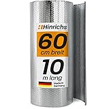 Hinrichs Isolierfolie Dämmfolie 10m x 60cm – Thermofolie für Fenster, Auto,...