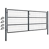 V2Aox Gartentor Tor Gartenzaun Zaun 300x140 cm Doppelflügelig Gartentür aus...