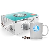 BigDean 6 Stück Kaffeebecher weiß 300ml – Kaffeetassen aus hochwertigem...