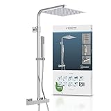 SCHÜTTE 60049 SUMBA Duschsystem Regendusche mit Thermostat und Wandhalterung,...