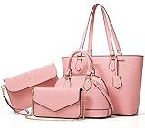 Bagsure Handtasche Damen Schultertasche Handtaschen Tragetasche Damen 4-teiliges...
